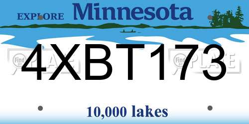 4XBT173 Minnesota License Plate