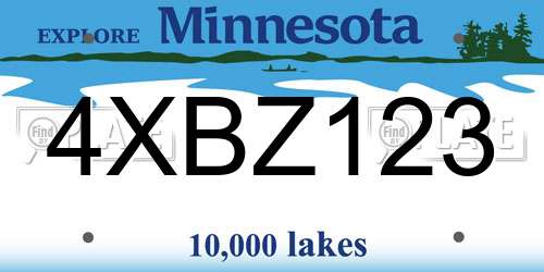 4XBZ123 Minnesota License Plate