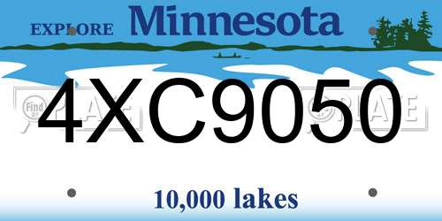 4XC9050 Minnesota License Plate