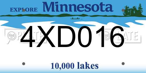 4XD016 Minnesota License Plate