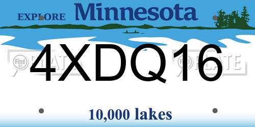 4XDQ16 Minnesota License Plate