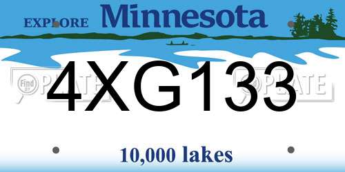 4XG133 Minnesota License Plate