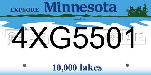 4XG5501 Minnesota License Plate