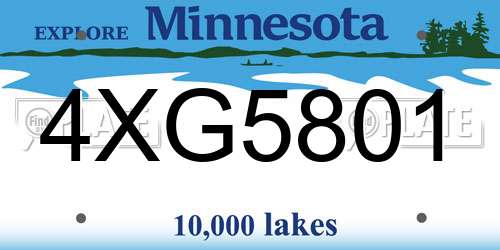 4XG5801 Minnesota License Plate
