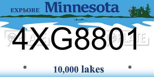 4XG8801 Minnesota License Plate