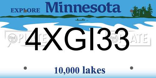 4XGI33 Minnesota License Plate