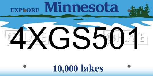 4XGS501 Minnesota License Plate
