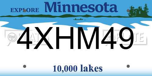 4XHM49 Minnesota License Plate