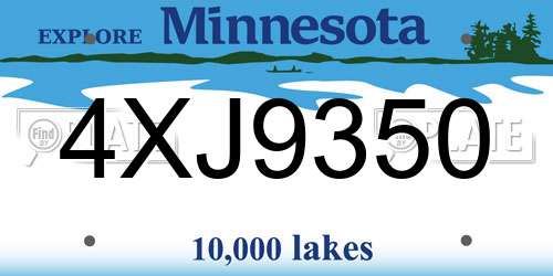 4XJ9350 Minnesota License Plate