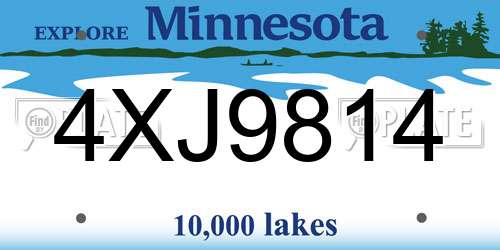 4XJ9814 Minnesota License Plate