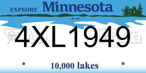 4XL1949 Minnesota License Plate
