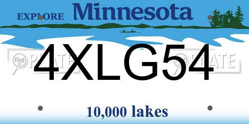 4XLG54 Minnesota License Plate