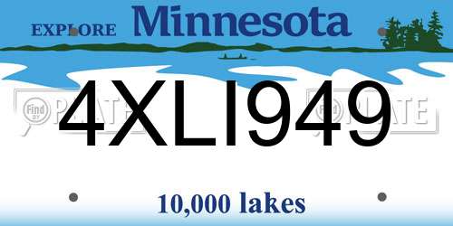 4XLI949 Minnesota License Plate