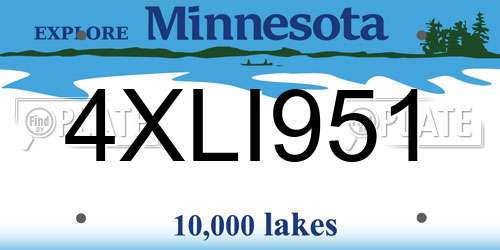 4XLI951 Minnesota License Plate
