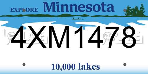 4XM1478 Minnesota License Plate