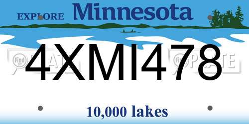 4XMI478 Minnesota License Plate