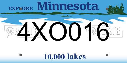 4XO016 Minnesota License Plate