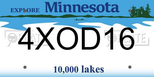 4XOD16 Minnesota License Plate