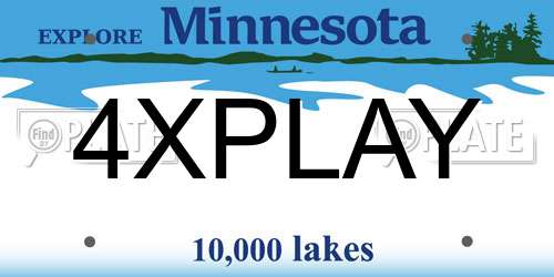 4XPLAY Minnesota License Plate