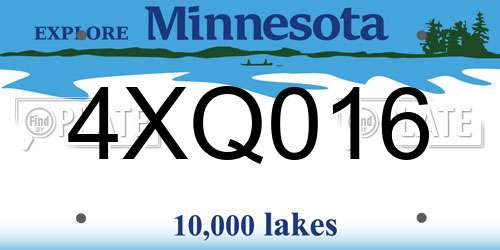4XQ016 Minnesota License Plate