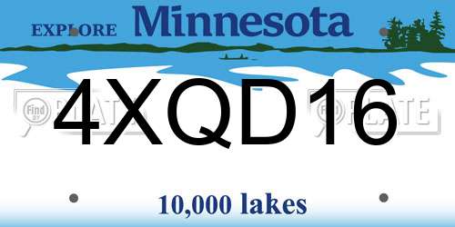 4XQD16 Minnesota License Plate
