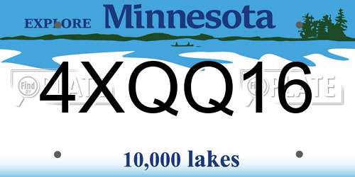 4XQQ16 Minnesota License Plate