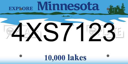 4XS7123 Minnesota License Plate