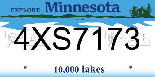 4XS7173 Minnesota License Plate