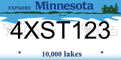 4XST123 Minnesota License Plate