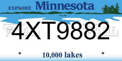 4XT9882 Minnesota License Plate