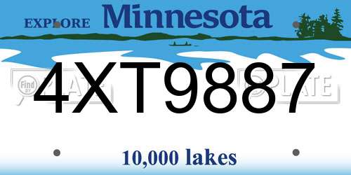 4XT9887 Minnesota License Plate