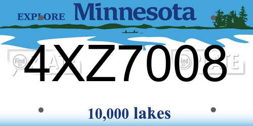 4XZ7008 Minnesota License Plate