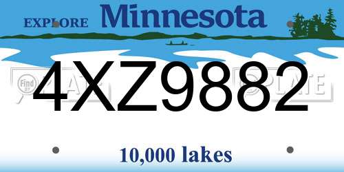 4XZ9882 Minnesota License Plate