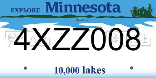 4XZZ008 Minnesota License Plate