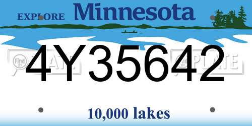 4Y35642 Minnesota License Plate