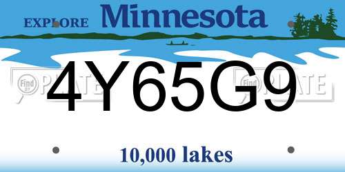 4Y65G9 Minnesota License Plate
