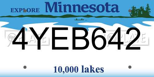 4YEB642 Minnesota License Plate
