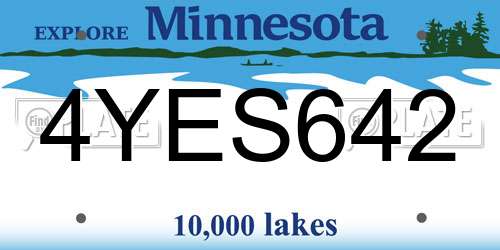 4YES642 Minnesota License Plate