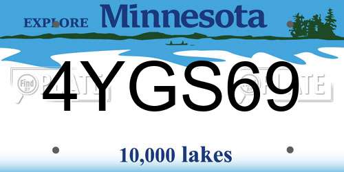 4YGS69 Minnesota License Plate