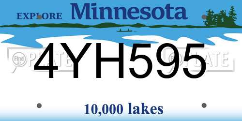 4YH595 Minnesota License Plate