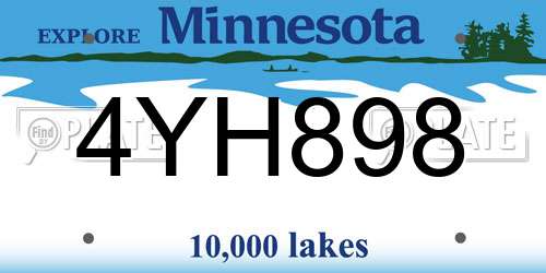 4YH898 Minnesota License Plate