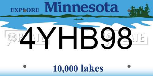 4YHB98 Minnesota License Plate