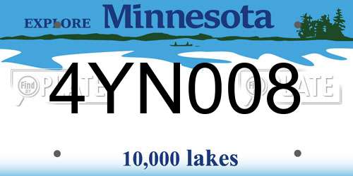 4YN008 Minnesota License Plate