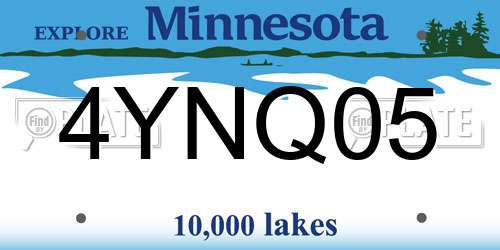 4YNQ05 Minnesota License Plate