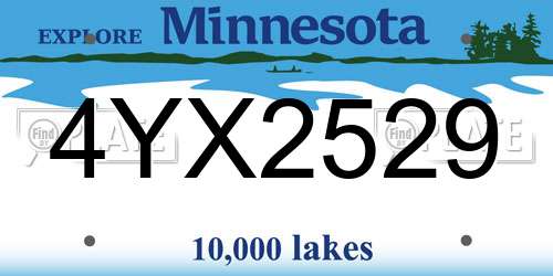 4YX2529 Minnesota License Plate
