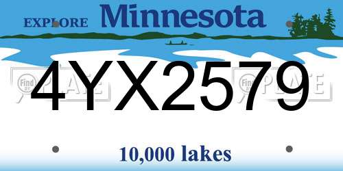 4YX2579 Minnesota License Plate