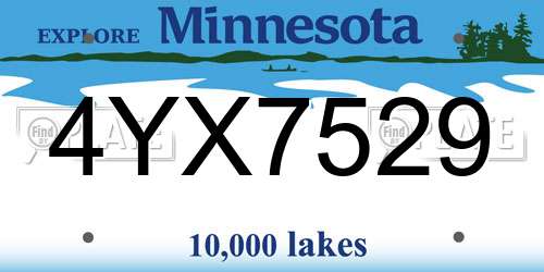 4YX7529 Minnesota License Plate