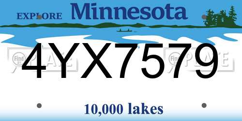 4YX7579 Minnesota License Plate