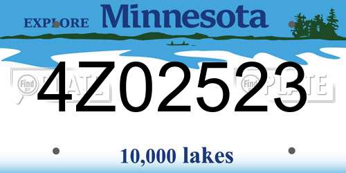 4Z02523 Minnesota License Plate