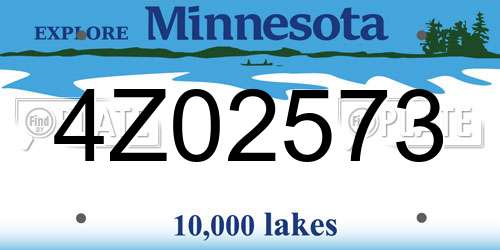 4Z02573 Minnesota License Plate